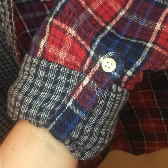 🔴 Plaid Buttondown Soft Rollcuff Sleeve Shirt - Picture 4 of 4
